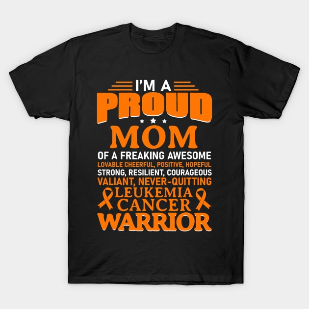 Leukemia Cancer Awareness Survivor Orange Ribbon Mom T-Shirt by anosek1993